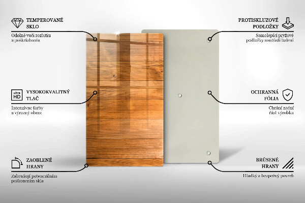 Glass worktop saver Wooden planks