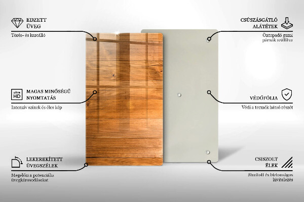 Glass worktop saver Wooden planks