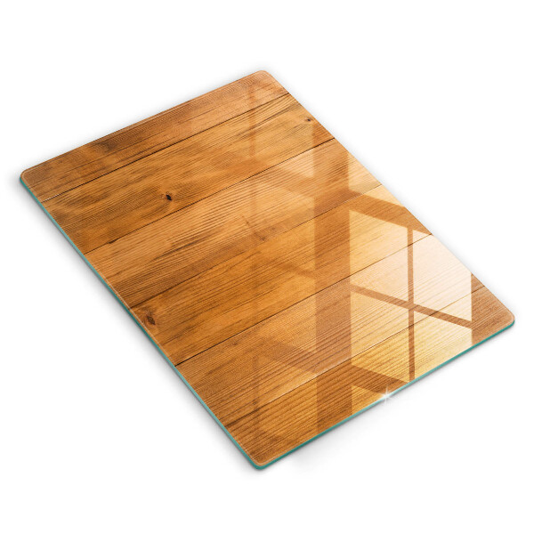 Glass worktop saver Wooden planks