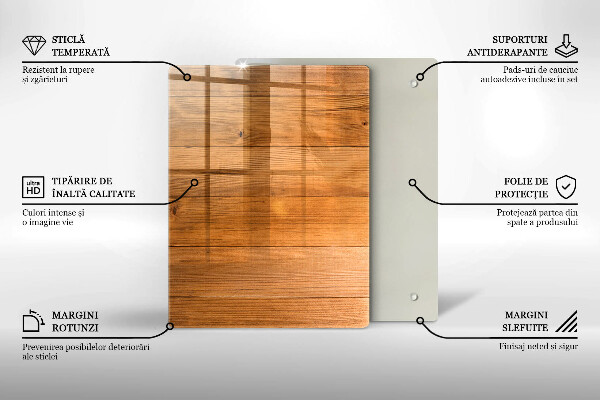 Glass worktop saver Wooden planks