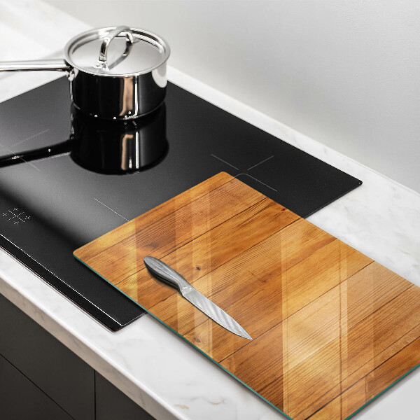 Glass worktop saver Wooden planks