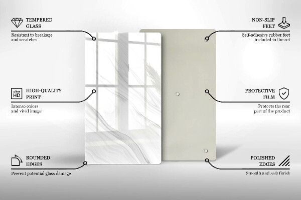 Glass worktop saver Delicate marble