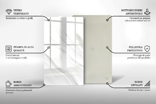 Glass worktop saver Delicate marble