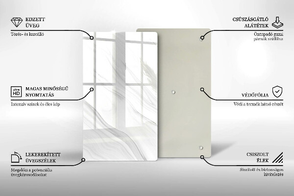 Glass worktop saver Delicate marble