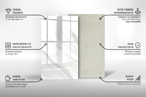 Glass worktop saver Delicate marble