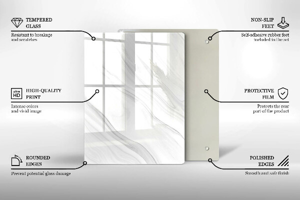 Glass worktop saver Delicate marble