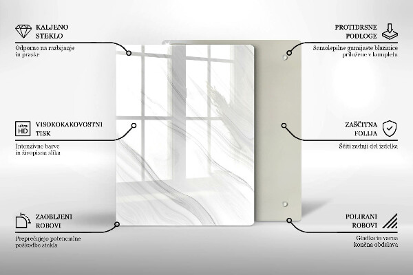 Glass worktop saver Delicate marble