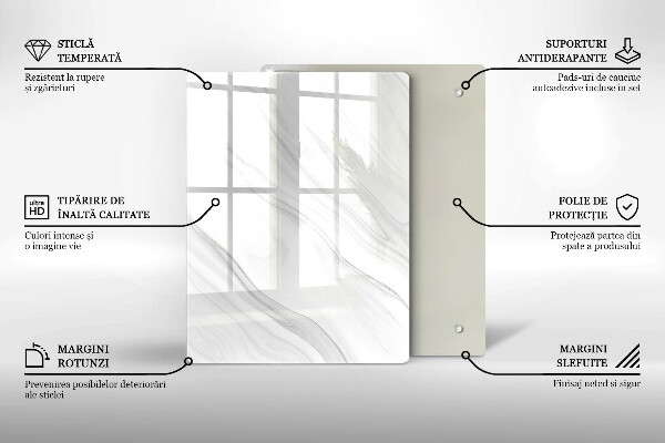 Glass worktop saver Delicate marble