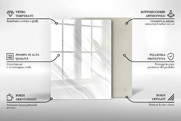 Glass worktop saver Delicate marble