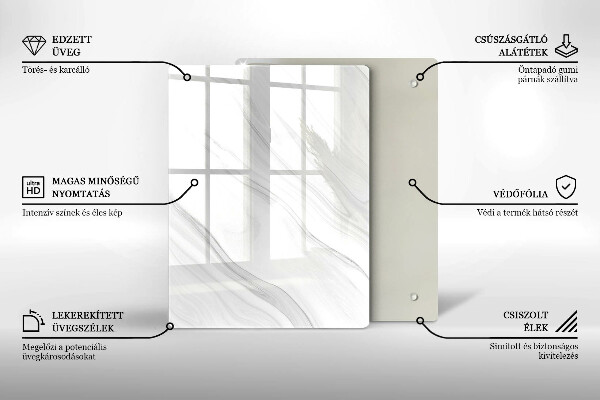 Glass worktop saver Delicate marble