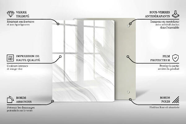 Glass worktop saver Delicate marble