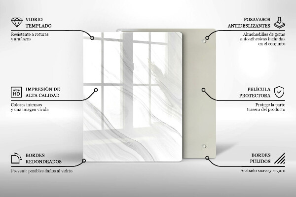 Glass worktop saver Delicate marble