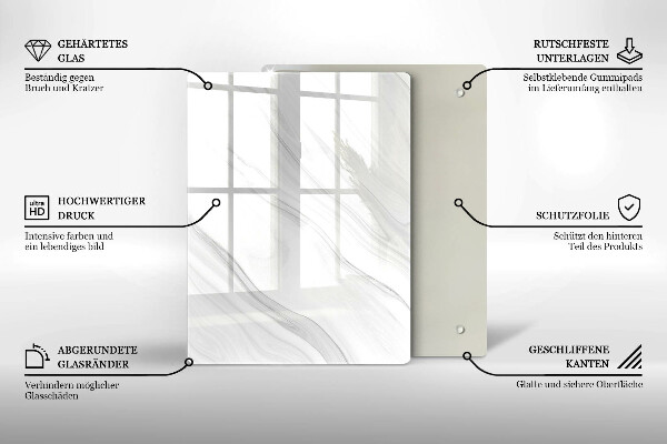 Glass worktop saver Delicate marble