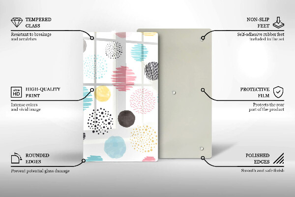 Glass worktop saver Painted shapes