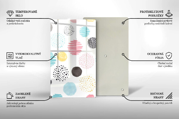 Glass worktop saver Painted shapes