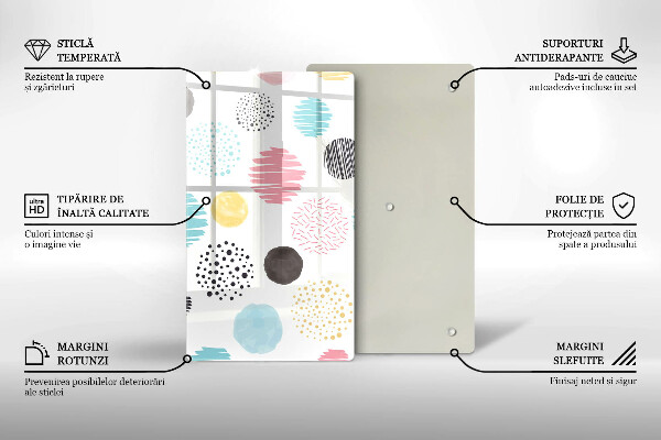 Glass worktop saver Painted shapes