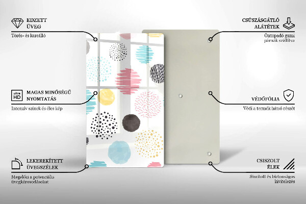 Glass worktop saver Painted shapes