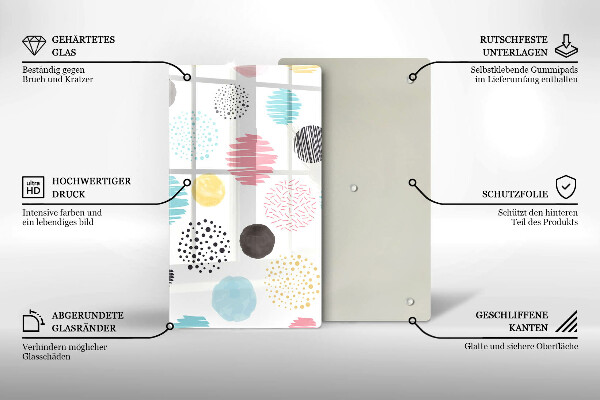 Glass worktop saver Painted shapes