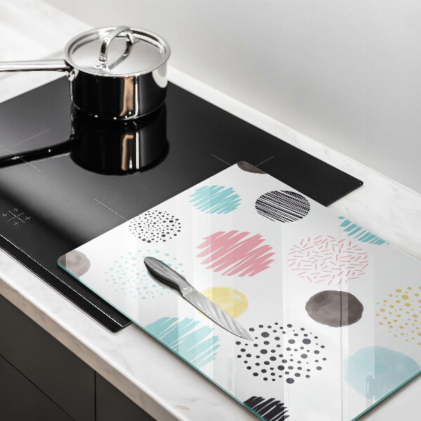 Glass worktop saver Painted shapes