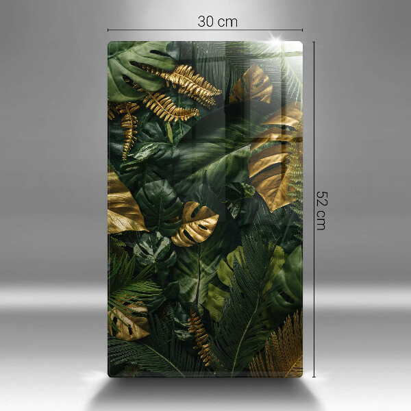 Worktop heat protector Monstera golden leaves