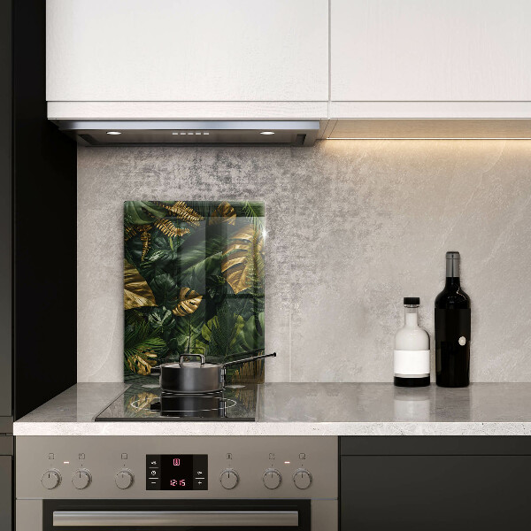 Worktop heat protector Monstera golden leaves