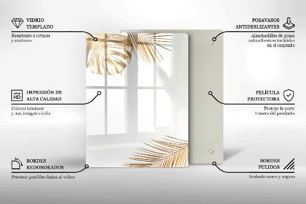 Worktop heat protector Golden leaves