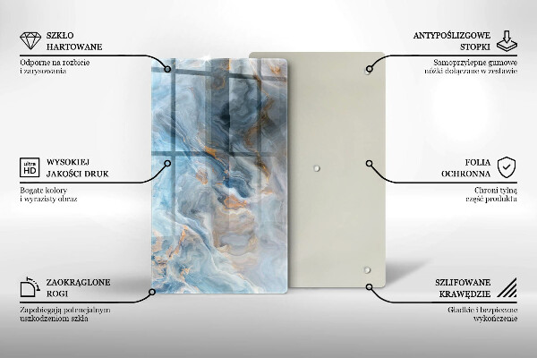 Worktop heat protector Marble texture