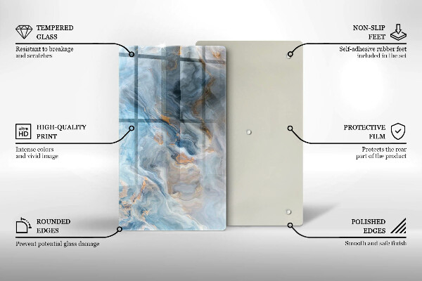 Worktop heat protector Marble texture