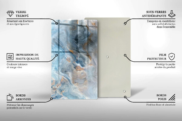 Worktop heat protector Marble texture