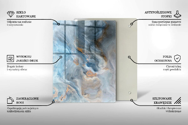 Worktop heat protector Marble texture