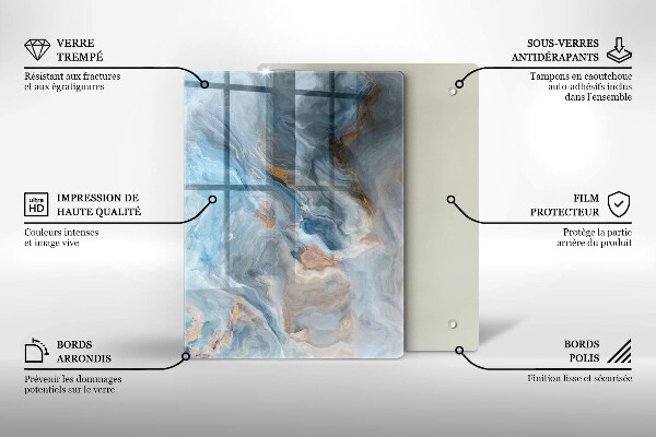 Worktop heat protector Marble texture