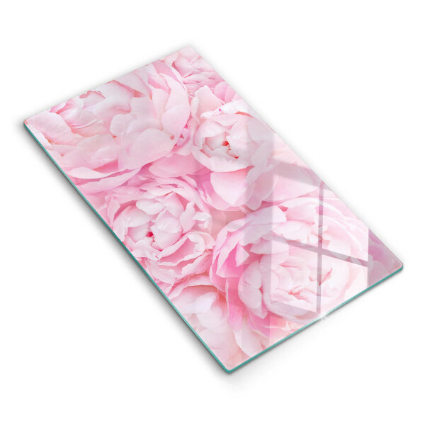 Glass worktop saver Delicate peonies