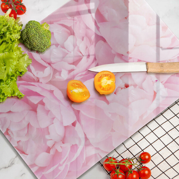 Glass worktop saver Delicate peonies