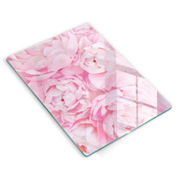 Glass worktop saver Delicate peonies