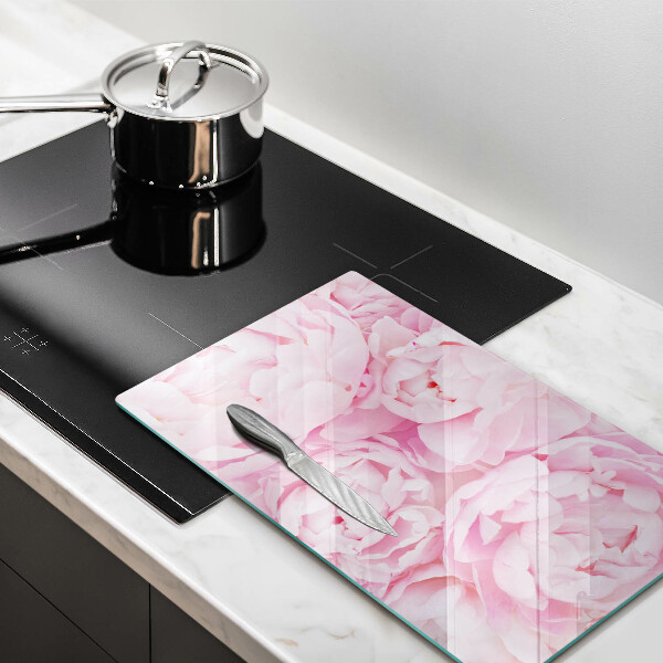 Glass worktop saver Delicate peonies