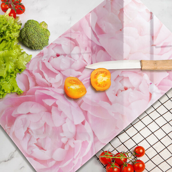 Glass worktop saver Delicate peonies