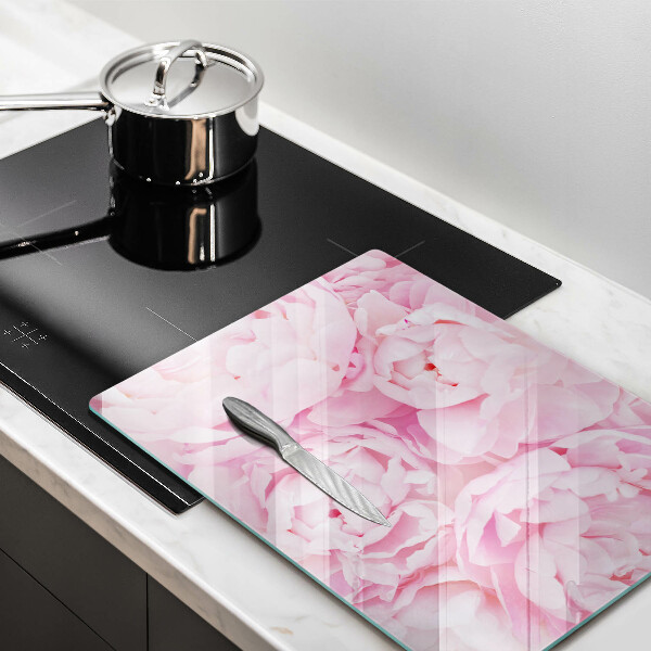 Glass worktop saver Delicate peonies