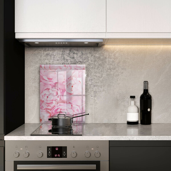 Glass worktop saver Delicate peonies