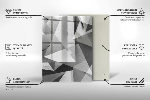 Glass worktop saver Concrete sharp abstraction
