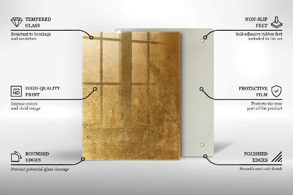 Glass worktop saver Gold texture background