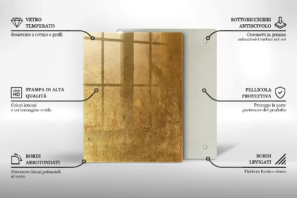 Glass worktop saver Gold texture background