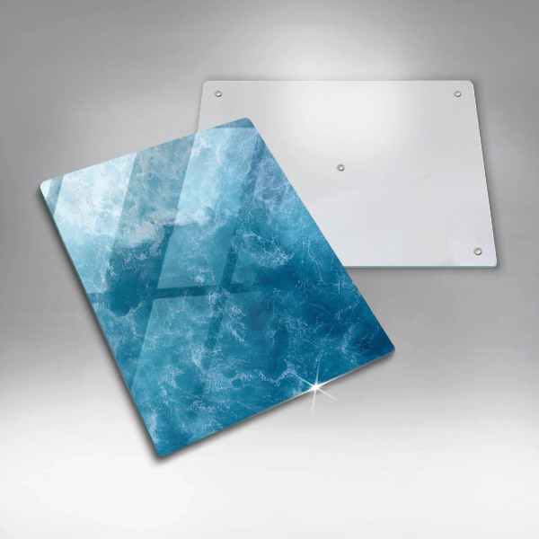 Glass worktop saver Blue water