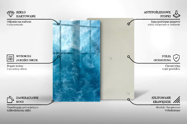 Glass worktop saver Blue water