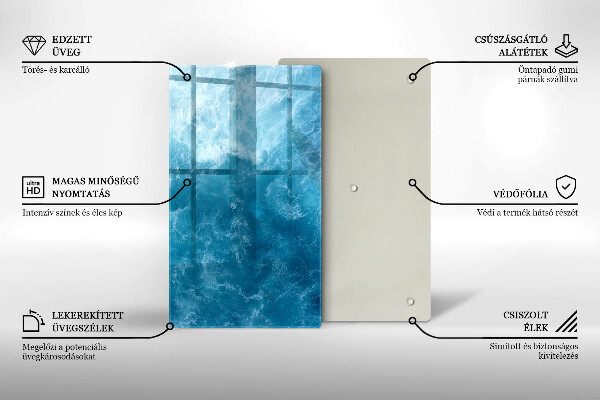 Glass worktop saver Blue water