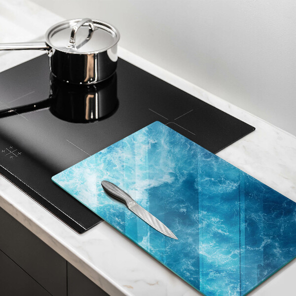 Glass worktop saver Blue water