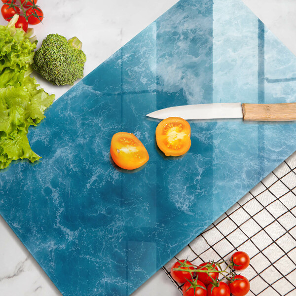 Glass worktop saver Blue water