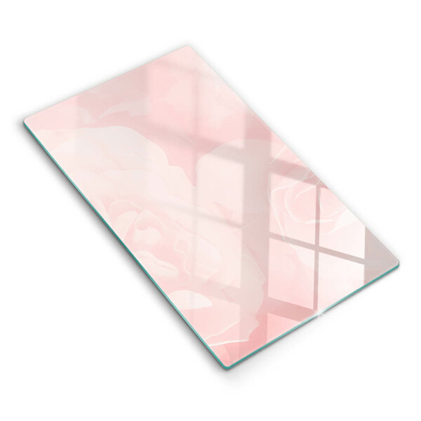 Glass worktop saver Pastel background roses