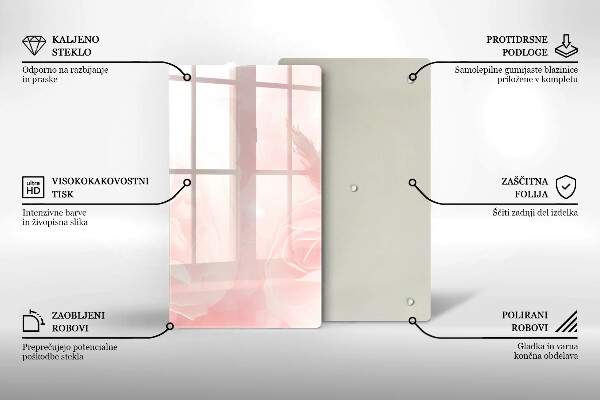 Glass worktop saver Pastel background roses