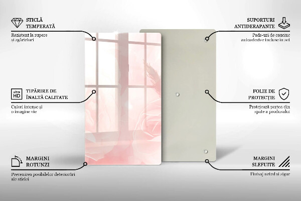 Glass worktop saver Pastel background roses