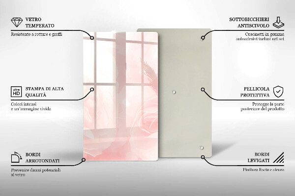 Glass worktop saver Pastel background roses